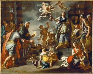 Judith toont het hoofd van Holofernes aan het volk, ca. 1730 (olieverf op doek)