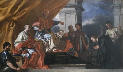 Sint Willibald vraagt de zegen van paus Gregorius III voordat hij de Saksen gaat evangeliseren