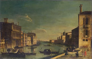 Het Canal Grande kijkend naar het oosten vanaf het Campo San Vio richting het Bacino