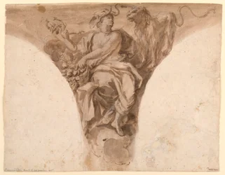 Afrika, Ontwerp voor een Pendentief in de Doophal van Sint-Pieter, Rome