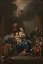 Presentatieschets voor "De Heilige Familie met Heiligen Anna, Joachim en Johannes de Doper" (voor Santa Maria in Via Lata, Rome)