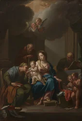 Presentatieschets voor De Heilige Familie met Heiligen Anna, Joachim en Johannes de Doper..., c. 172