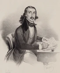 Portret van de zanger en componist Giacinto Marras 1810-1883, 1840