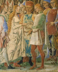 Italië, Ferrara, Palazzo Schifanoia, De Hal van de Maand, De maand juni door Francesco del Cossa