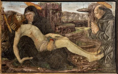 Rouw met opdrachtgever afgebeeld als St. Franciscus, door Francesco del Cossa