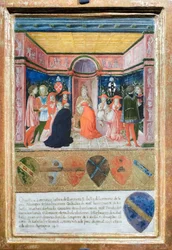 Pius II benoemt kardinaal zijn neef Francesco Tedeschini Piccolomini, c.1485-90