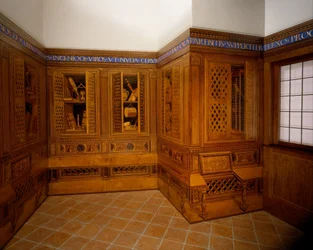 Studiolo uit het hertogelijk paleis in Gubbio, ca. 1478-82