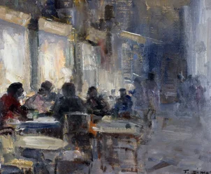 Schmidt café bij nacht, door Francesco di Marino (1892-1954)