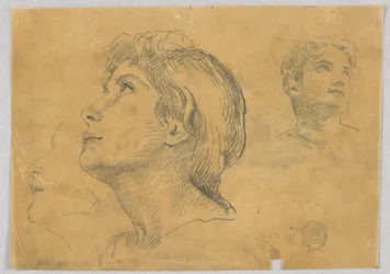 Schetsen van twee hoofden