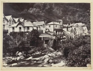 Lynmouth, Riverside Cottages, 1860-94