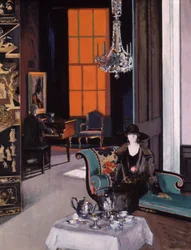 Interieur: Het oranje gordijn, c.1928