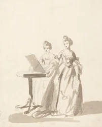 Studie voor het portret van prinses Louisa en koningin Caroline Matilda van Denemarken