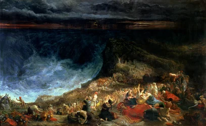 De bevrijding van Israël - Farao en zijn legers overspoeld in de Rode Zee, 1825
