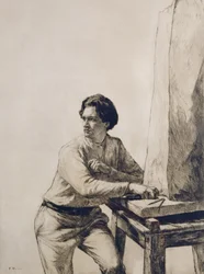 Portret van Jacob Epstein (1880-1959) 1909