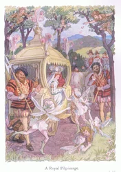 Een koninklijke bedevaart (kleurenlitho)
