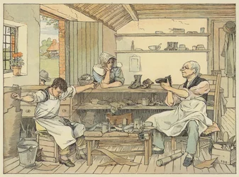Schoenmaker (kleurenlitho)