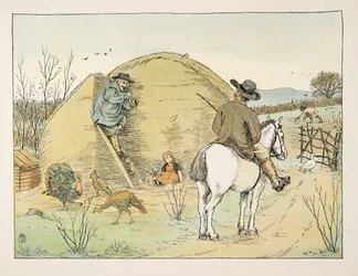 De boer, uit Vier en twintig zwoegers, pub. 1900 (kleurenlitho)