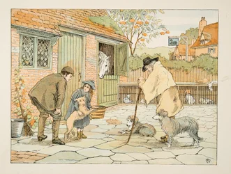 De veearts, uit Vier en twintig zwervers, pub. 1900 (kleurenlitho)