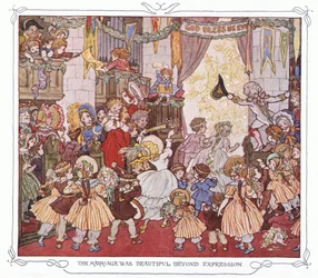 Het huwelijk was onuitsprekelijk mooi, uit The Magic Fishbone pub.by Warne  Co, c.1940 (kleurenlitho)