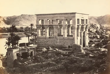 Egypte en Palestina: paviljoen van Trajanus in het monumentale complex van Philae, eiland Agilkia, omgeving van Aswan, Egypte