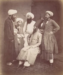 Zes Oost-Indische mannen, 1870s
