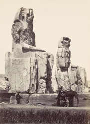 De beelden van Memnon. Vlakte van Thebe, 1857