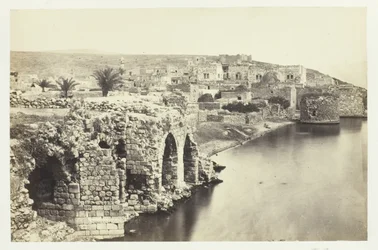 De Stad en het Meer van Tiberias, vanuit het Zuiden