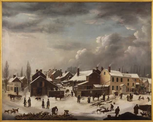 Winterlandschap in Brooklyn, ca. 1819-1820 (olieverf op doek)