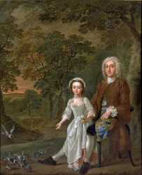 William Ellis en zijn dochter Elizabeth, c.1745