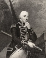Admiraal Lord Cuthbert Collingwood, gegraveerd door W. Finden, uit 