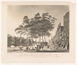 Gezicht op de Prinsengracht en Westerkerk te Amsterdam