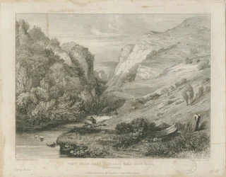 Dovedale - landschap: gravure