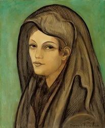 Vrouw in een mantilla; Femme a la mantille