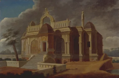 Mausoleum met stenen olifanten