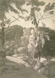 Nr.1091 Een Bebost Landschap (Een Scène bij Indinowle) 1783
