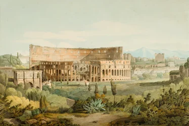 Het Colosseum vanaf de Caeliaanse heuvels, 1799