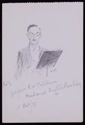 Portret van professor EW Tristram