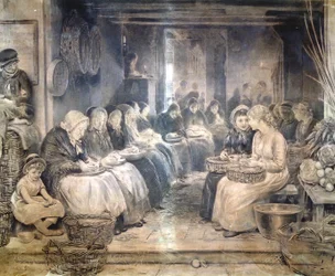 Covent Garden Scene - Zittende Vrouwenarbeiders, ca. 1862-1935