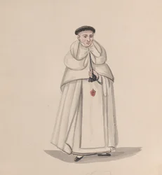 Een priester van de Mercedarische orde Orde van Onze Lieve Vrouw van Barmhartigheid, uit een groep tekeningen, 1848