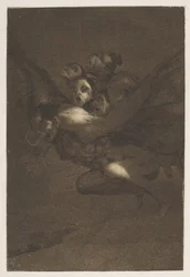 Bon Voyage, uit Los Caprichos, plaat 64, 1799