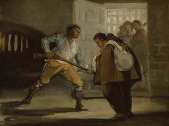 El Maragato Bedreigt Broeder Pedro de Zaldivia met Zijn Geweer, ca. 1806
