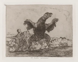 El buitre carnívoro (De Vleesetende Gier), Plaat 76 uit Los desastres de la guerra (De Rampen van de Oorlog)