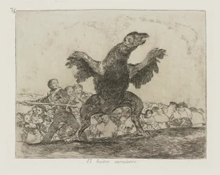 El buitre carnívoro. (De vleesetende gier.), pl. 76 uit de serie Los desastres de la guerra (De rampen van de oorlog)