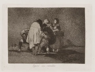 Er was niets aan te doen en hij stierf, Plaat 53 uit Los desastres de la guerra (De rampen van de oorlog)