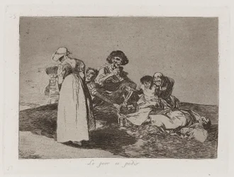 Lo peor es pedir (Het ergste is om te bedelen), Plaat 55 uit Los desastres de la guerra (De rampen van de oorlog)