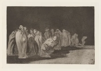 Los ensacados (De mannen in zakken), ook bekend als So el sayal, hay al (Er is iets onder het boetekleed), uit de serie Los disparates (Los proverbios)