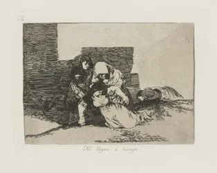 Ze komen niet op tijd., pl. 52 uit de serie Los desastres de la guerra (De Rampen van de Oorlog)