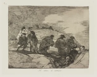 No saben el camino. (Ze weten de weg niet.), pl. 70 uit de serie Los desastres de la guerra (De rampen van de oorlog)