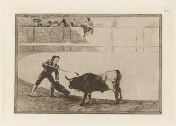Pedro Romero doodt de stilstaande stier, Plaat 30 uit La tauromaquia
