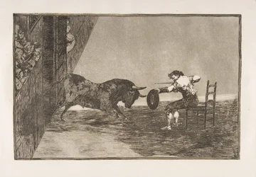 Blad 18 van de Tauromaquia: De durf van Martincho in de arena van Zaragoza, 1816